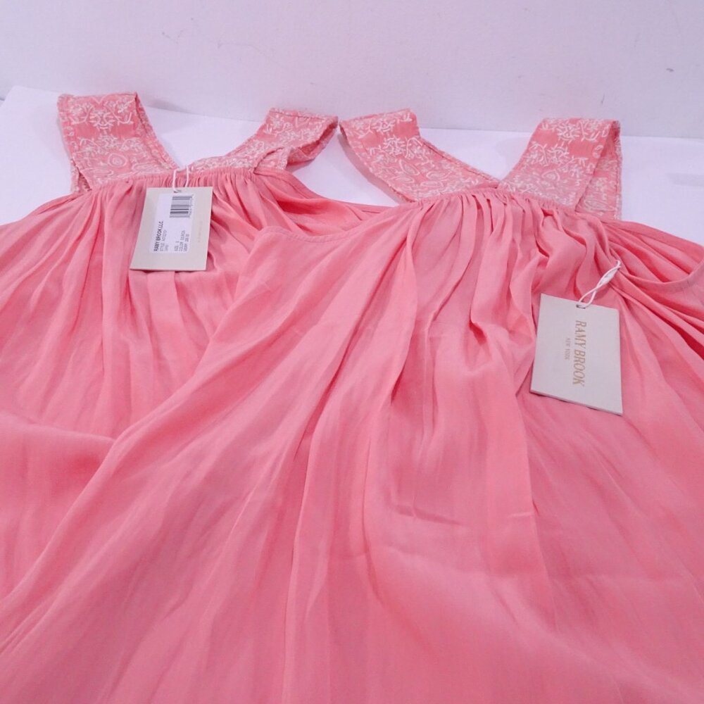 Ramy Brook Darby Embriodered Tank Top Coral Peach NWT 295 Sz S - Picture 10 of 13